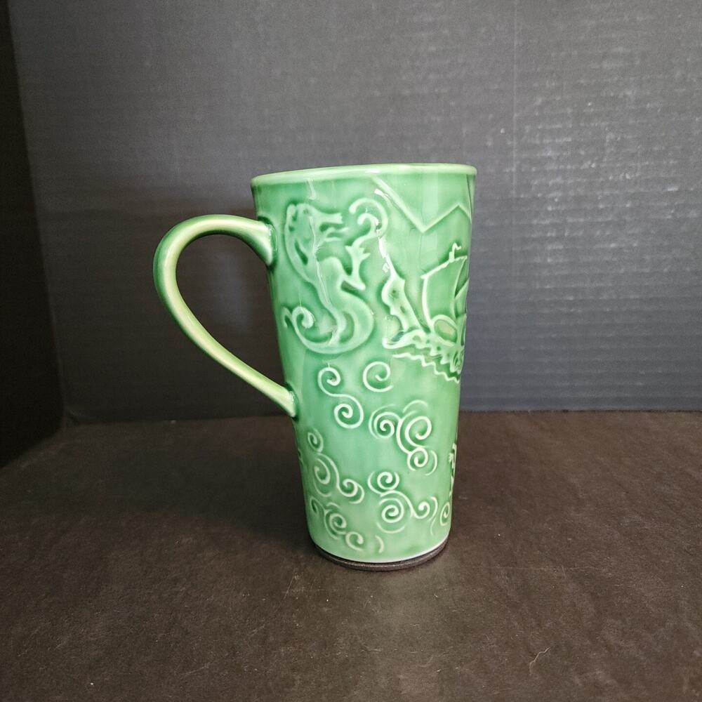Starbucks Coffee Company Chaleur Green Travel Mug Ship Mermaid Tribal Islanders